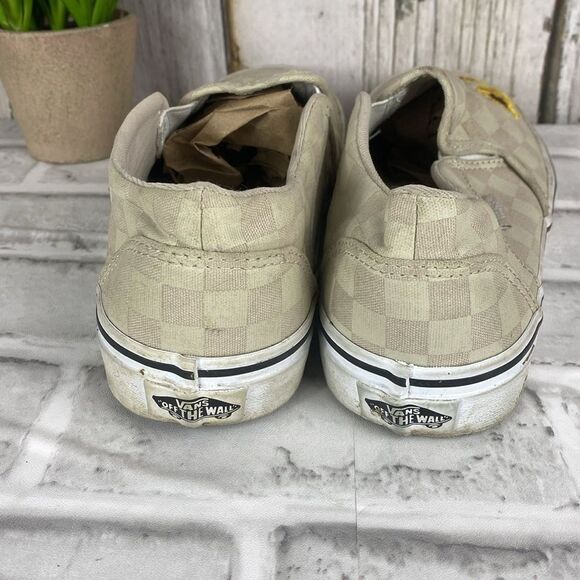 Vans Asher Checkerboard Embroidered Sunflower Slip On Size 8 - Picture 4 of 8